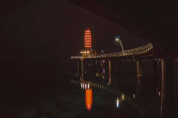 Piękne Ujęcie Nocnych Świateł Spencer Smith Park Burlington Kanada — Zdjęcie stockowe