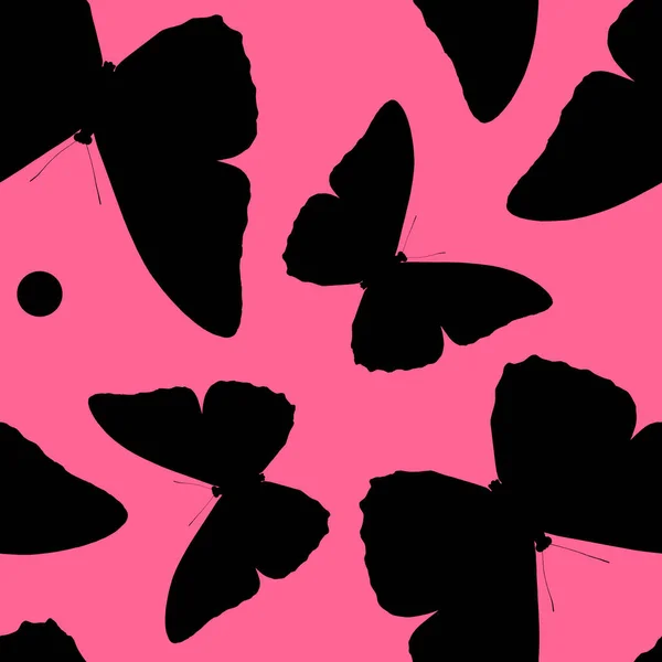 Una Ilustración Del Patrón Sin Costuras Siluetas Mariposas — Foto de Stock