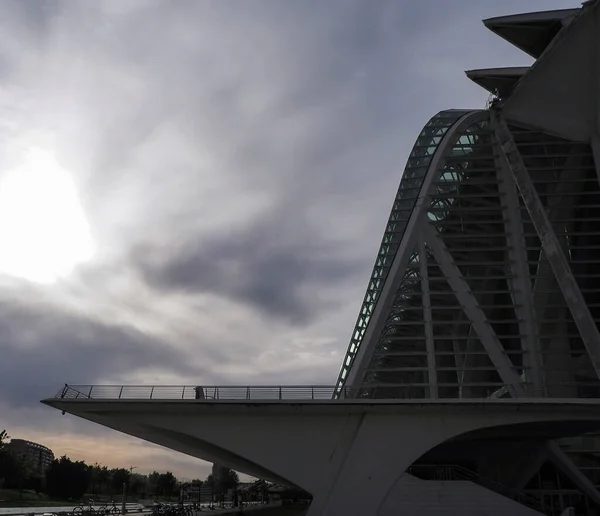 Valencia Spanya Akşam Vakti Bulutlu Bir Gökyüzü Altında Sanat Bilim — Stok fotoğraf