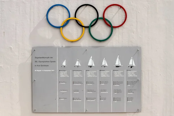 Kie Germania Mai 2021 Semn Olimpic Navigație Marina Din Schilksee — Fotografie, imagine de stoc