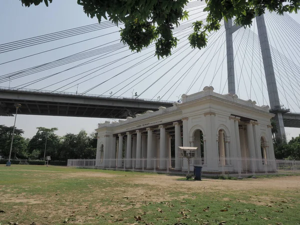 James Prinsep Vidyasagar Setu Bridge Background Sunlight Kolkata India — ストック写真