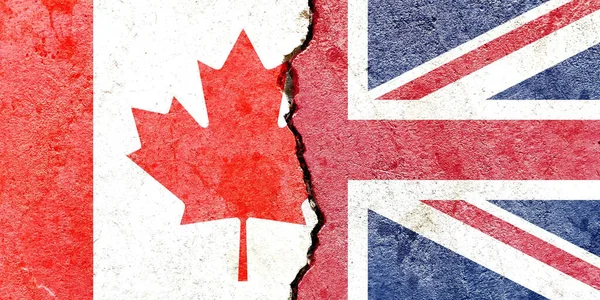 Politikai Konfliktusok Koncepció Grunge Kanada Nemzeti Zászlók Ikon Minta Elszigetelt — Stock Fotó