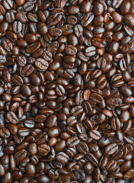 Roasted Coffee Beans Background Copy Space — Stock Photo, Image