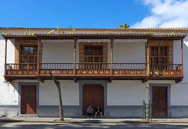 Teror Espanha Mar 2019 Casa Típica Com Varanda Madeira Teror — Fotografia de Stock