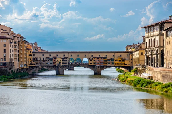 Virágüzlet Olaszország Augusztus 2020 Firenze Toscana Olaszország 2020 Híd Ponte — Stock Fotó