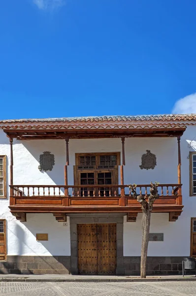 Teror Spain Mar 2019 Typical House Wooden Balcony Teror Gran — Stock Photo, Image