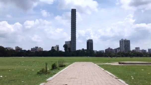 Вид Житлову Вежу Нині Найвищу Будівлю Індії Ігрового Майданчика Майдан — стокове відео
