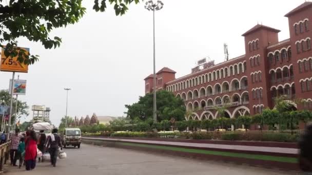 Road Traffic Streets Kolkata Howrah Railway Station — Stock Video