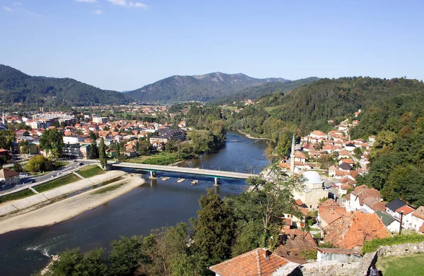 Bosna Hersek Eski Maglaj Kasabasının Güzel Bir Manzarası — Stok fotoğraf