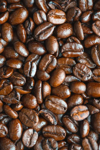 Roasted Coffee Beans Background Copy Space — Stock Photo, Image