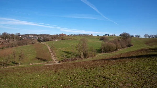 Beautiful Landscape Hiking Trail Bergischer Panoramasteig Bergisches Land Germany — Stock Photo, Image