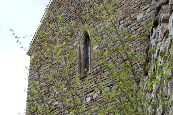 Close Shot Stone Building Small Window — Stockfoto