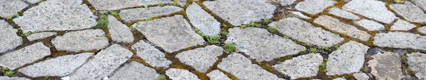 Tiro Panorâmico Pedra Textura Calçada — Fotografia de Stock