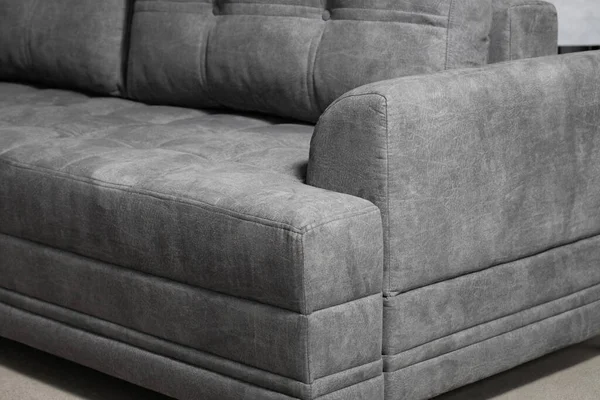 Ein Graues Sofa Hause — Stockfoto