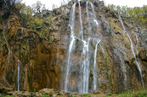 Een Shot Van Plitvice Lakes National Park Kroatië — Stockfoto