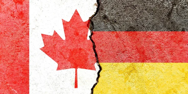Politics Conflicts Concept Grunge Canada Germany National Flags Icon Pattern — Stock Photo, Image