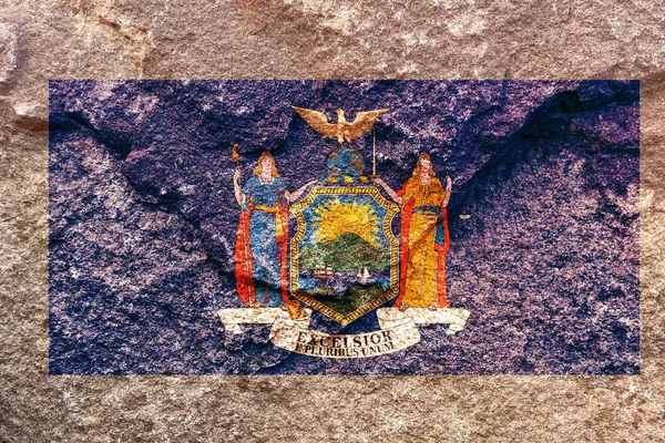 Patrón Icono Bandera Del Estado Nueva York Desvaneció Aislado Fondo —  Fotos de Stock
