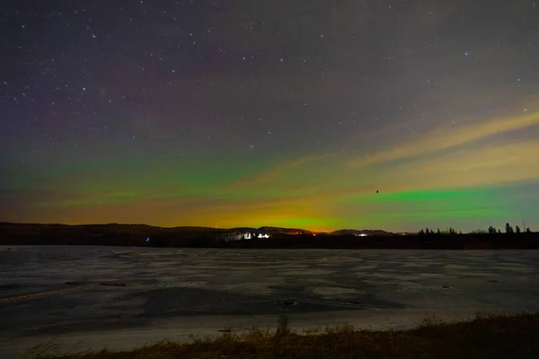 Plan Envoûtant Lumières Polaires Dans Ciel — Photo