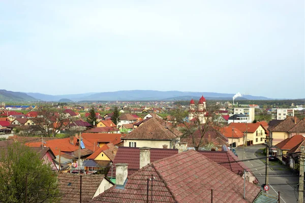 Vue Aérienne Ville Reghin Roumanie — Photo