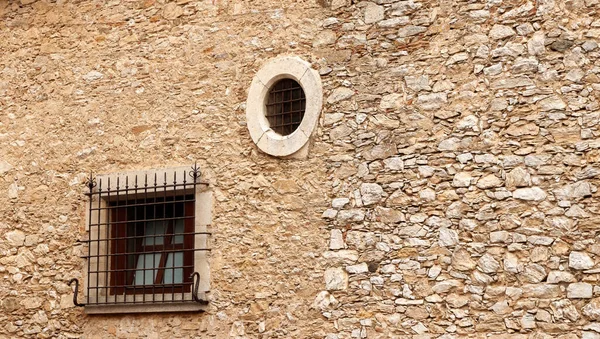Old Stone Wall Buildin Window Hole — Foto Stock
