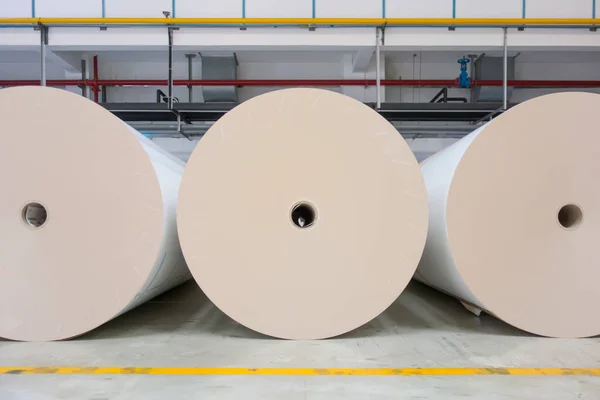 Huge Industrial Rolls Placed Warehouse — Stock Photo, Image