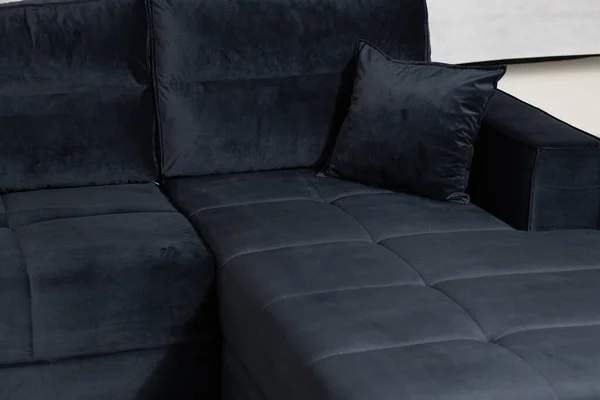 Ciemnoniebieski Narożnik Sofa — Zdjęcie stockowe