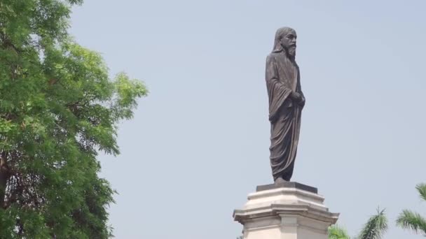 Freiheitsstatue Der Stadt Barcelona — Stockvideo