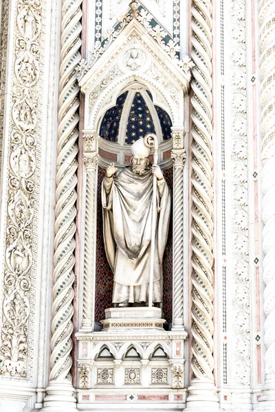Florencja Toskania Włochy 2020 Figura Mozaiki Człowieka Laską Fasadzie Katedry — Zdjęcie stockowe