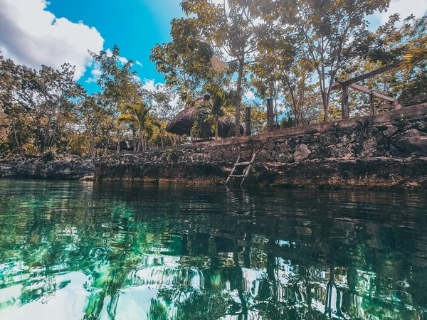 Egy Gyönyörű Kép Cenote Ról Mexikóban — Stock Fotó