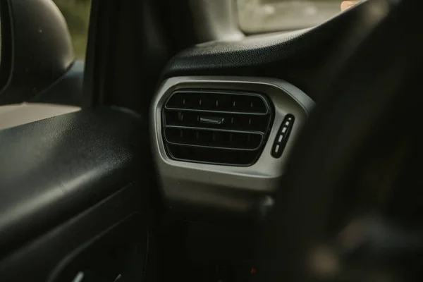 Aquecedor Carro Com Volante Embaçado Lado — Fotografia de Stock