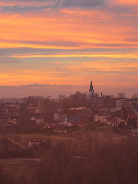 Beautiful View Town Laziska Gorne Seen Halda Skalny — Stock Photo, Image