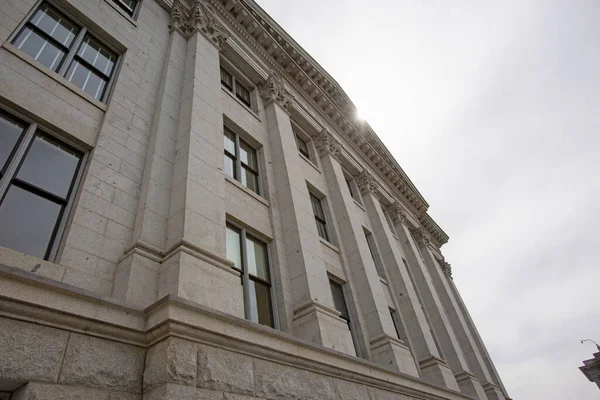 Closeup Low Angle Shot Washington Capitol Building Gloomy Day — Stock Photo, Image