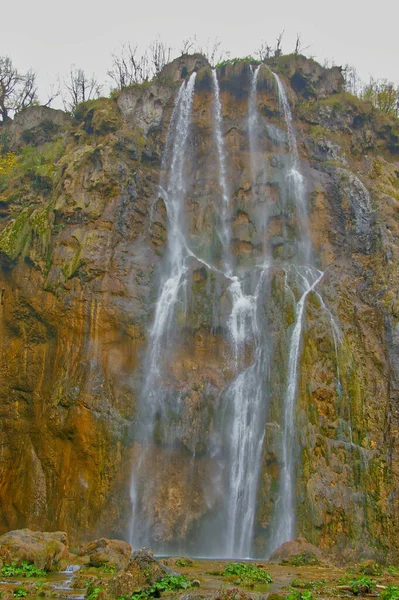 Wodospad Parku Narodowym Jeziora Plitwickie Chorwacja — Zdjęcie stockowe