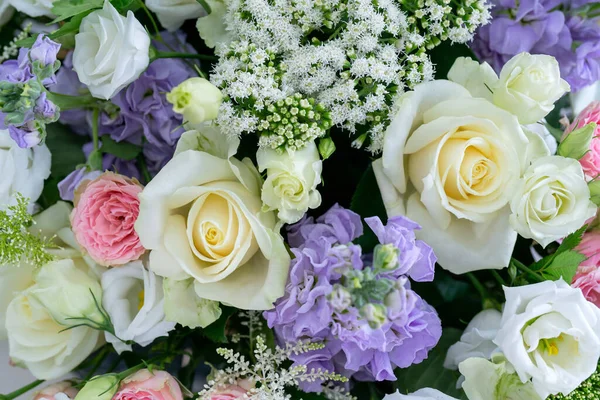 Közelkép Egy Csokorról Gyönyörű Virágokkal — Stock Fotó