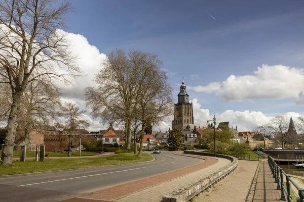 Zutphen Netherlands Apr 2021 Urban Meandering Asphalt Road Dutch Hanseatic — Stock Photo, Image