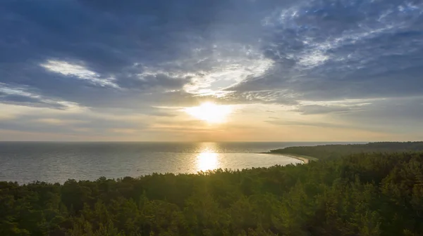 Une Vue Fascinante Ciel Spectaculaire Sur Mer Baltique Coucher Soleil — Photo