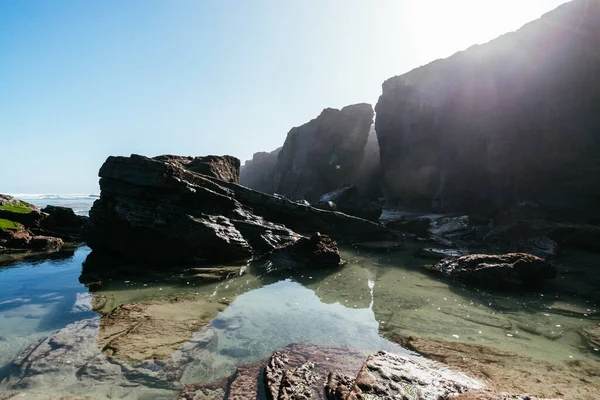 Spanya Katedralleri Nin Plajındaki Bir Kayanın Yakın Çekim Görüntüsü — Stok fotoğraf