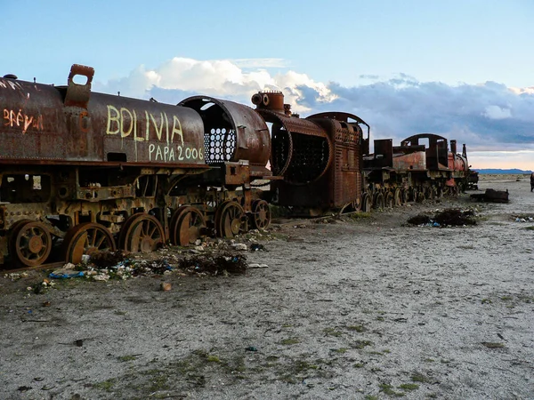 Paz Bolivia Enero 2021 Viejo Tren Descartado Postre Boliviano Que — Foto de Stock