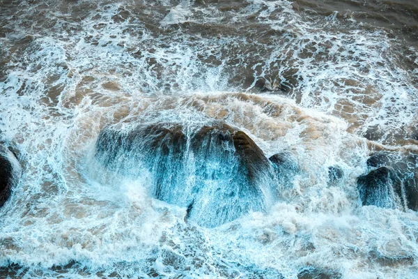 Beautiful View Waves Crashing Rocks — Stock Photo, Image