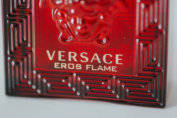 Sarajevo Bósnia Herzegovina Set 2019 Feche Foto Frasco Perfume Versace — Fotografia de Stock