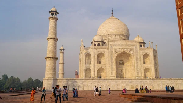 Agra India Noviembre 2015 Taj Mahal Mausoleo Mármol Blanco Marfil —  Fotos de Stock