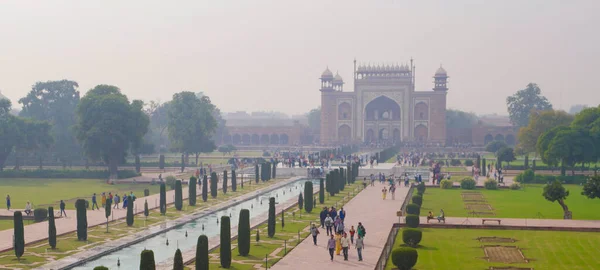 Agra Indien November 2015 Das Taj Mahal Ist Ein Elfenbeinweißes — Stockfoto