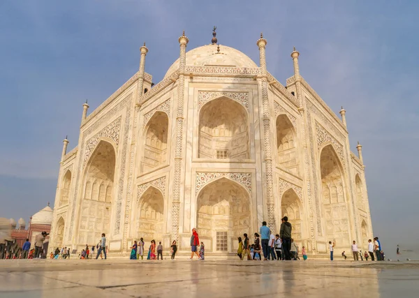 Agra India Listopadu 2015 Taj Mahal Slonovinově Bílé Mramorové Mauzoleum — Stock fotografie
