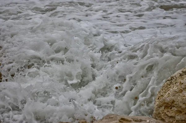 Une Plage Rochers Gros Plan Adria Italie — Photo