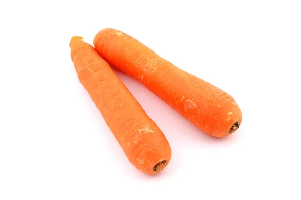 Дві Морквини Ізольовані Білому Тлі — стокове фото