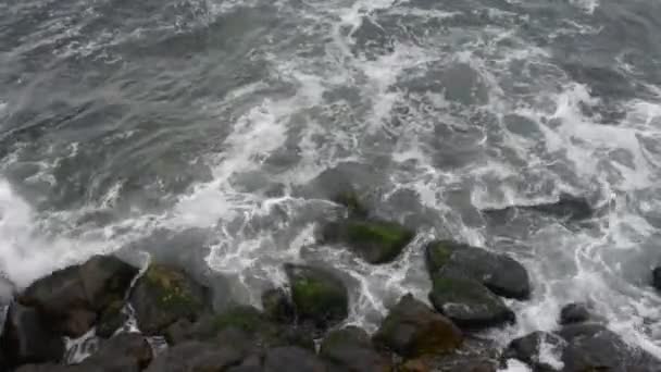 Zeegolf Vloeiende Golven Schuim Oceaan — Stockvideo