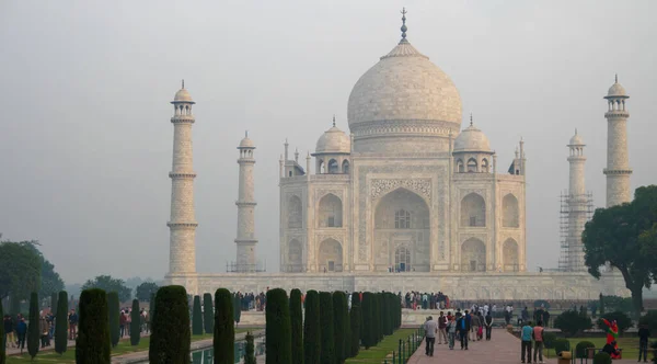 Agra India Noviembre 2015 Taj Mahal Mausoleo Mármol Blanco Marfil — Foto de Stock
