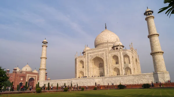 Agra Índia Novembro 2015 Taj Mahal Mausoléu Mármore Branco Marfim — Fotografia de Stock