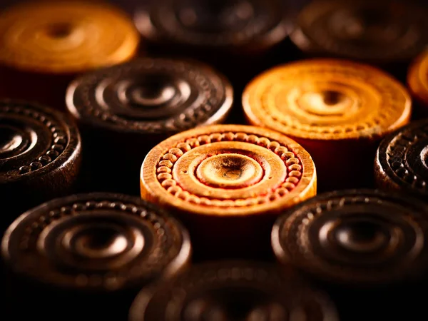 Een Studio Close Shot Van Backgammon Stukken — Stockfoto