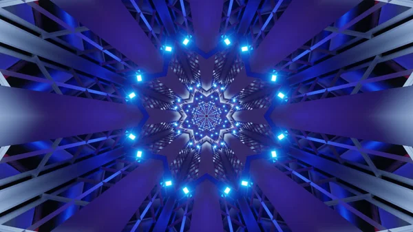 Representación Fondo Futurista Con Formas Geométricas Luz Azul Led —  Fotos de Stock